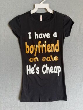 Black Graphic Tee with Gold & White Lettering